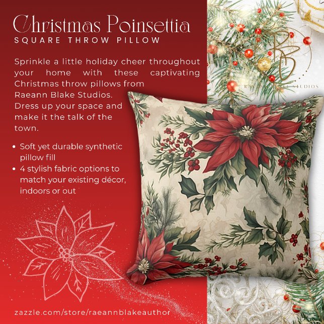 Decorativo Cojín de Navidad Poinsettia (Subido por el creador)