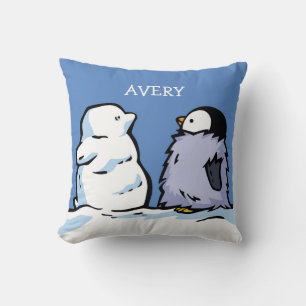Decorativo Cojín de nieve de pingüino personalizado