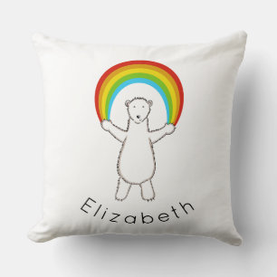 Decorativo Cojín de oso polar y arcoiris personalizado