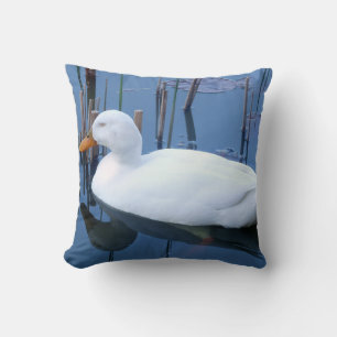 Decorativo Cojín de reflexión del Pato Blanco durmiente