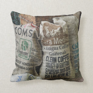 Decorativo Cojín de sacos de café