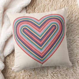 Decorativo Cojín de San Valentín Corazón Arcoíris - Salmón Ro