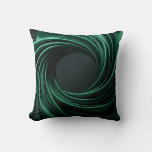 Decorativo Cojín de seda espiral de lujo esmeralda