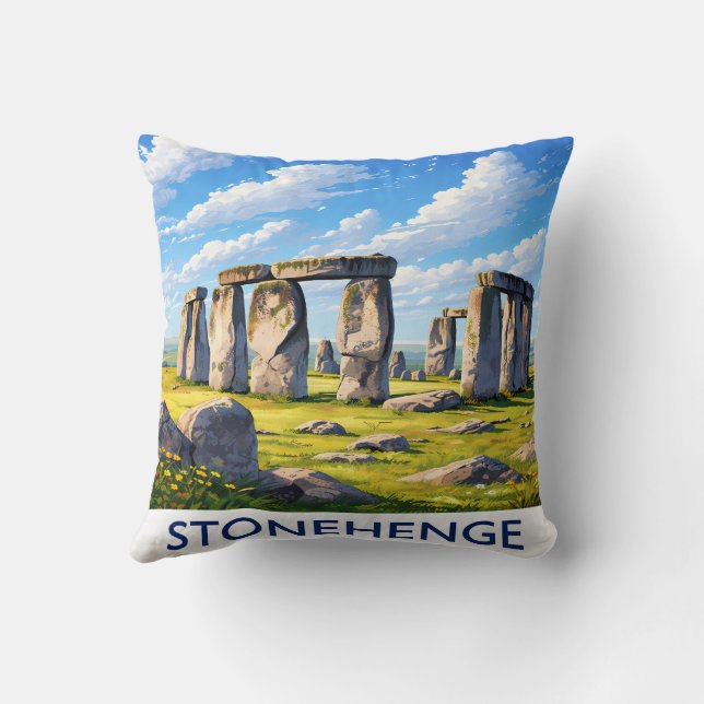 Decorativo Cojín de Stonehenge Monumento Antiguo Paisaje (Reverso)