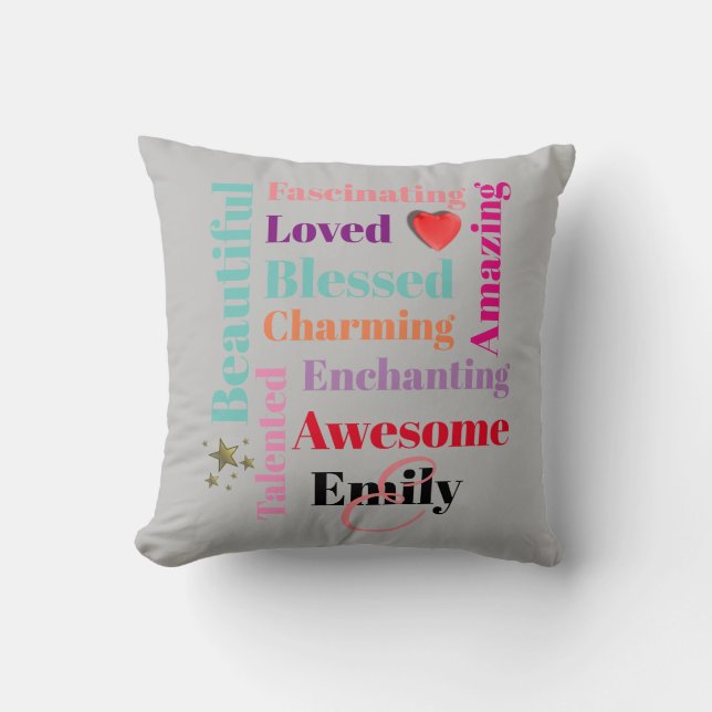 Decorativo Cojín de texto personalizado (Anverso)