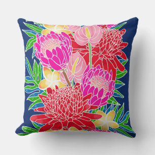 Decorativo Cojín de throw tropical con estampado Aloha