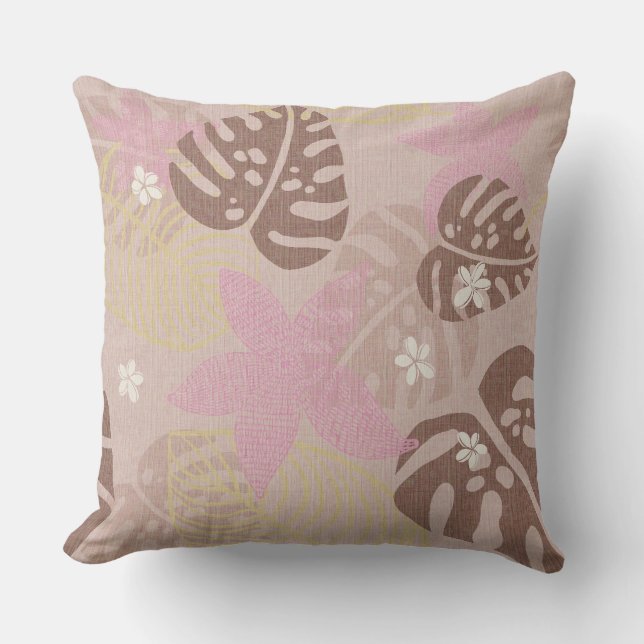 Decorativo Cojín de throw tropical con estampado Aloha (Anverso)