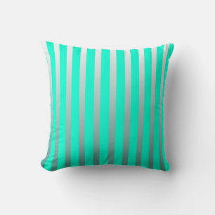 Decorativo Cojín De Tiras De Mint Y Sliver
