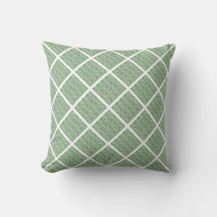 Decorativo Cojín de vintage de encaje blanco verde sabio