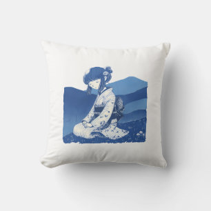 Decorativo Cojín decorativo-Azul Kimono Chica