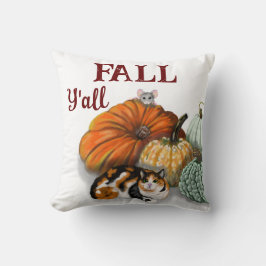 Decorativo Cojín decorativo, otoño, con Calico Cat, ratón, bo