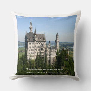 Decorativo Cojín del Castillo de Neuschwanstein y dicho alemá