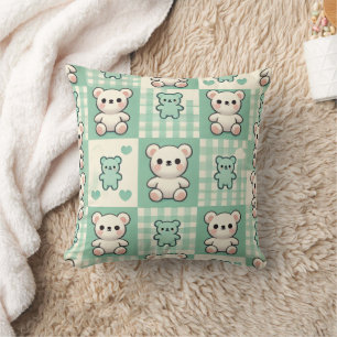 Decorativo cojín del oso del tablero de ajedrez