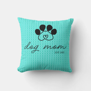 Decorativo Cojín dog mom customizable mint green