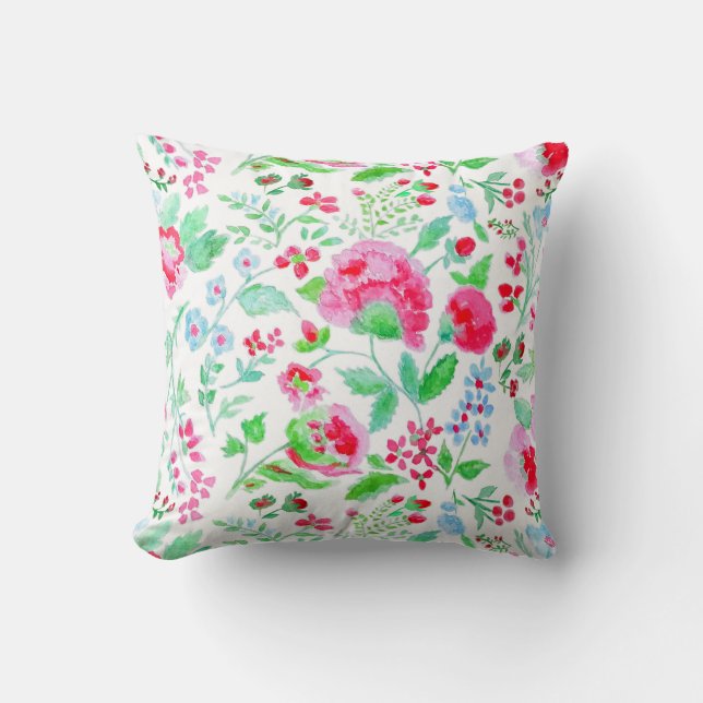 Decorativo Cojín flores de acuarela (Anverso)
