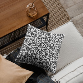 Decorativo Cojín geométrico con estampado negro y blanco