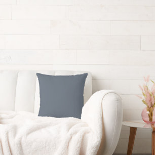 Decorativo Cojín gris azul liso sólido/