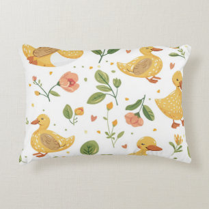Decorativo Cojín infantil con patitos y flores
