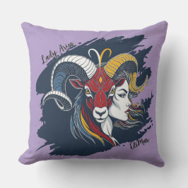 Decorativo Cojín Lady Aries - Mujer Zodíaco Carnero 