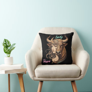 Decorativo Cojín Lady Tauro – Arte zodiacal para tu hogar