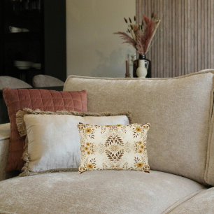 Decorativo Cojín Lumbar Floral de Casa de Campo