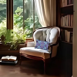 Decorativo Cojín Lumbar Jardín Periwinkle