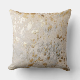 Decorativo Cojín Metálico con Estampado de Cuero de Vaca Dora