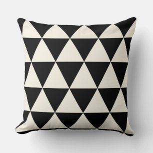 Decorativo Cojín moderno geométrico negro e marfil blanco