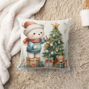 Decorativo Cojín Osito en Navidad