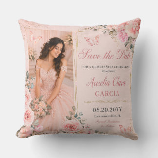Decorativo Cojín para Quinceañera Rosa Sonrojado