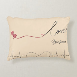 Decorativo Cojín para Tirar Corazón Romántico y EKG Te Amo po
