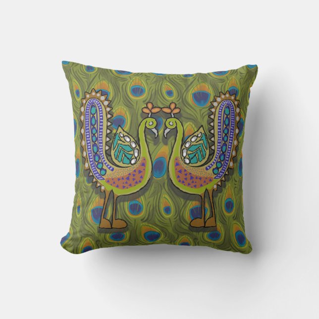 Decorativo Cojín Pavo Real (Anverso)