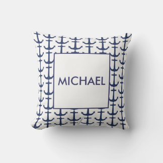 Decorativo Cojín Personalizado Ancla Náutica Marina