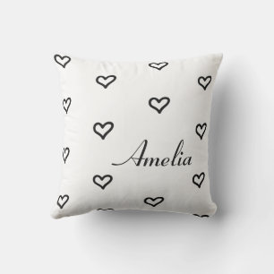 Decorativo Cojín Personalizado de Corazones Neutros