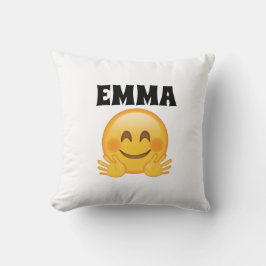 Decorativo Cojín personalizado de Emma con emoji 
