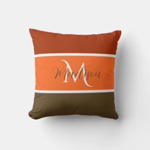 Decorativo Cojín personalizado de rayas de otoño