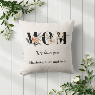 Decorativo Cojín Personalizado Elegante Floral para Mamá