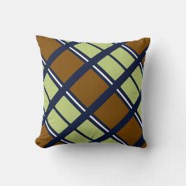 Decorativo Cojín preppy de rayas y cuadrados