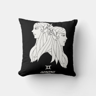 Decorativo Cojín reversible de la silueta de Géminis