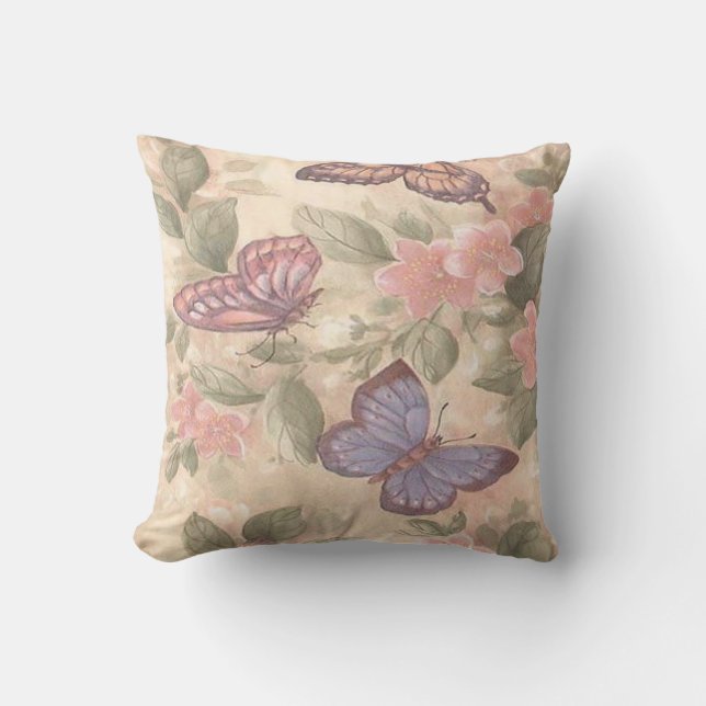 Decorativo Cojín Reversible de Mariposa (Anverso)