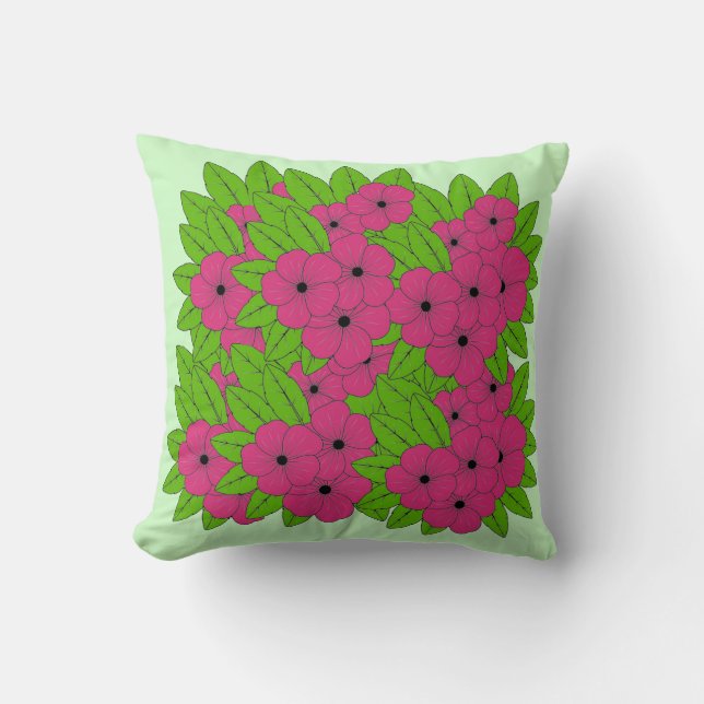 Decorativo Cojín reversible Pink Pansy (Anverso)