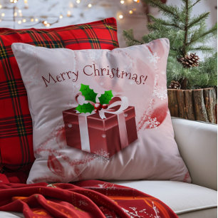 Decorativo Cojín Rojo Regalo de Navidad