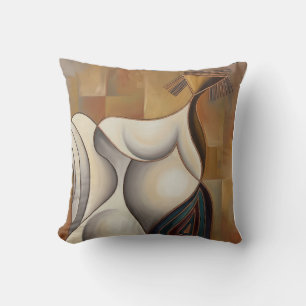 Decorativo Cojín surrealista  Mujer en Ruedas