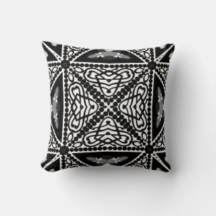 Decorativo Cojín tribal blanco y negro moderno