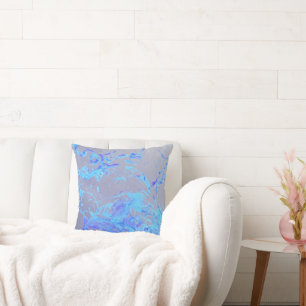 Decorativo Color de pintura azul salpicadura cojín de arte
