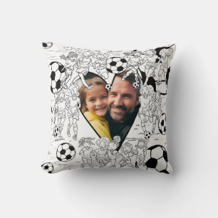 Decorativo Color Del Fútbol De Hija Papá En El Cojín De La Fo
