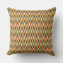 Colores Chevron zigzag Naranja, Amarillo Cojín
