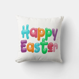 Decorativo Colorida tipografía feliz de Pascua   Cojín
