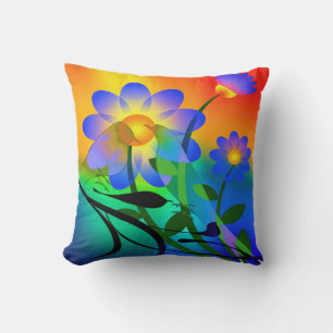 Decorativo Colorido cojín de pájaro y flor y