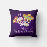 Colorido Día de los Muertos | Cojín